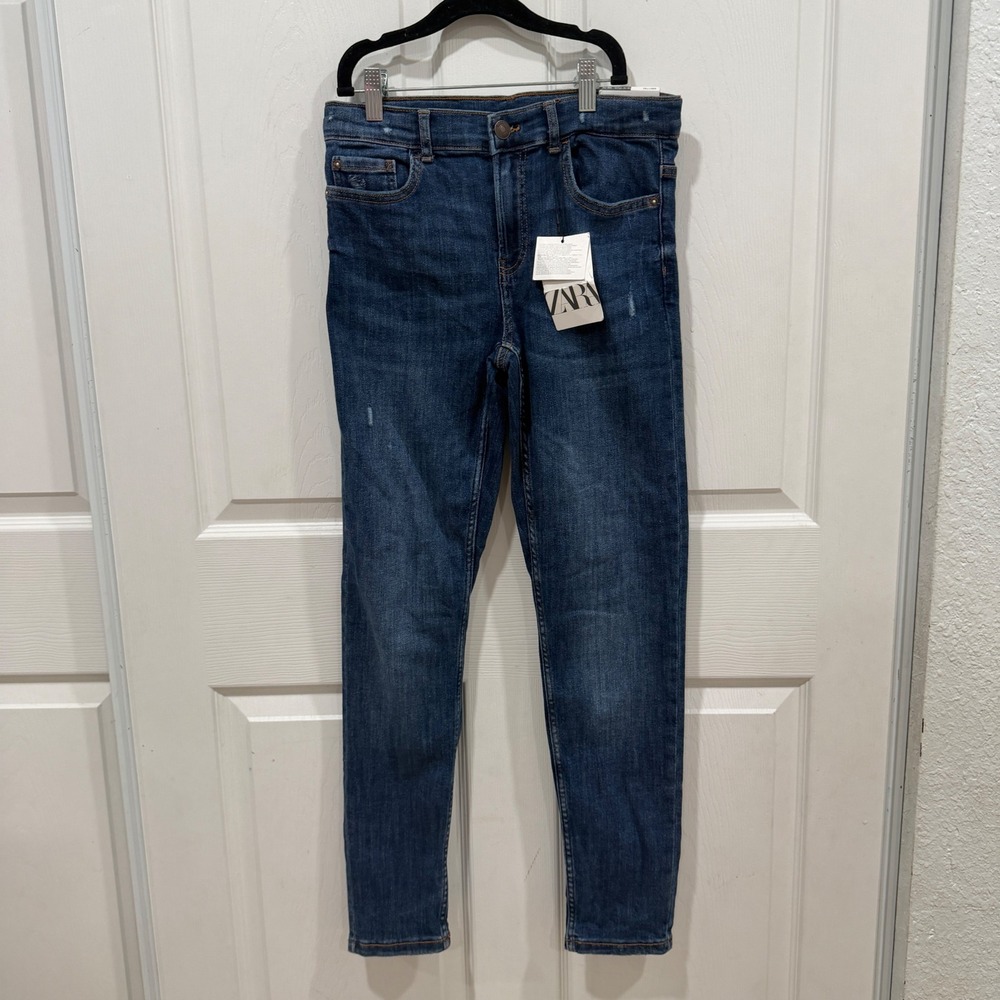 Zara Elastic Denim Authentic Edition Dark Wash Slim Jeans 13-14 164cm NWT